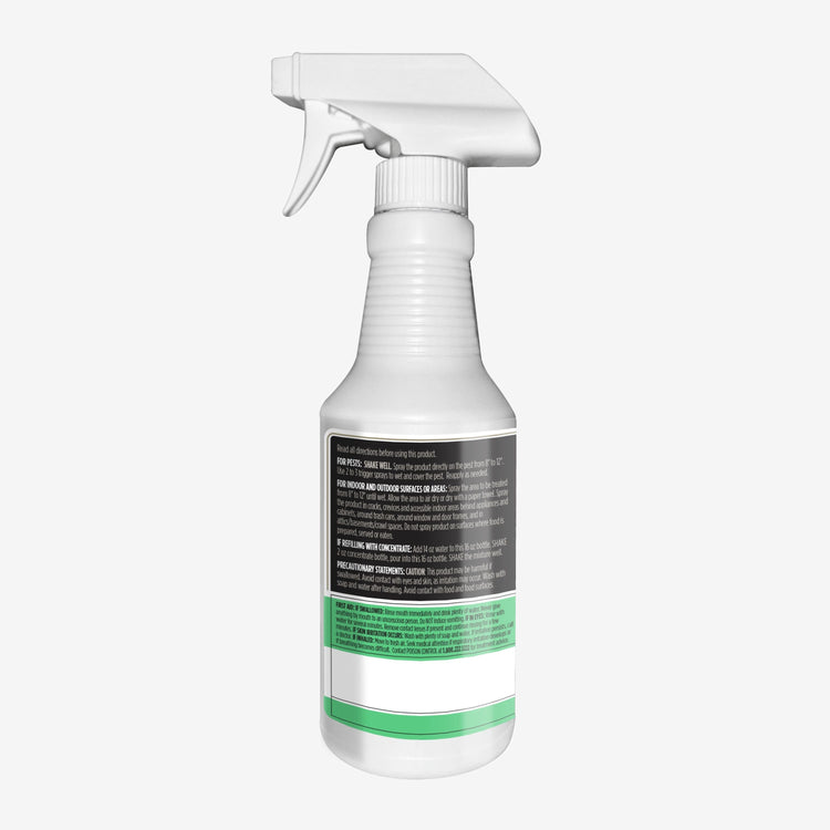 Spray bottle with a label on a white background