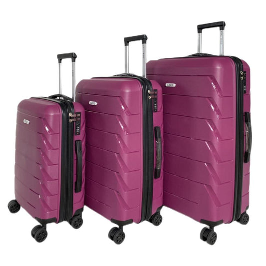 Ashley Polycarbonate Hard shell Expandable Lightweight 360 Dual Spinning Wheels Combo Lock 28", 24", 20" 3 Piece Luggage Set