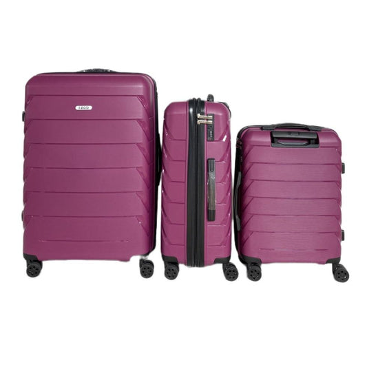 Ashley Polycarbonate Hard shell Expandable Lightweight 360 Dual Spinning Wheels Combo Lock 28", 24", 20" 3 Piece Luggage Set