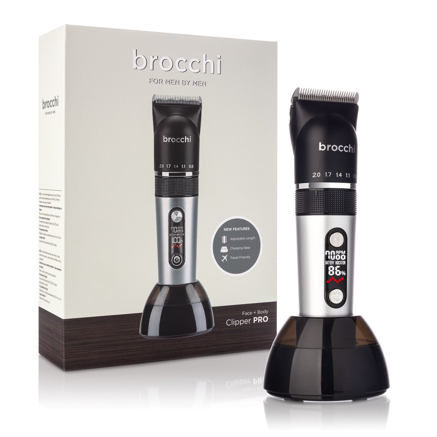 Brocchi Clipper Pro with packaging on a white background