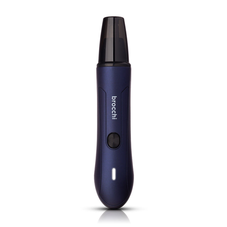Nose hair trimmer with 'brocchi' branding on a white background