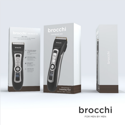 Brocchi grooming tool with packaging on a white background