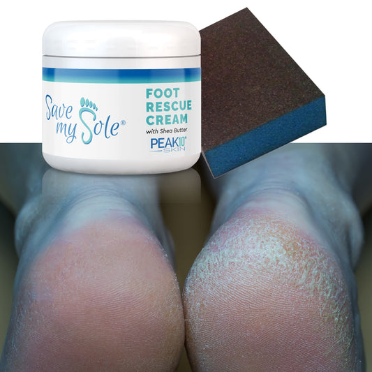 SAVE MY SOLE foot rescue cream 4 oz w/Exfoliating Smoothing Block