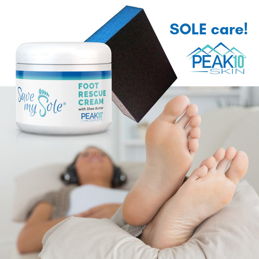 SAVE MY SOLE foot rescue cream 4 oz w/Exfoliating Smoothing Block