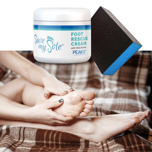 SAVE MY SOLE foot rescue cream 4 oz w/Exfoliating Smoothing Block