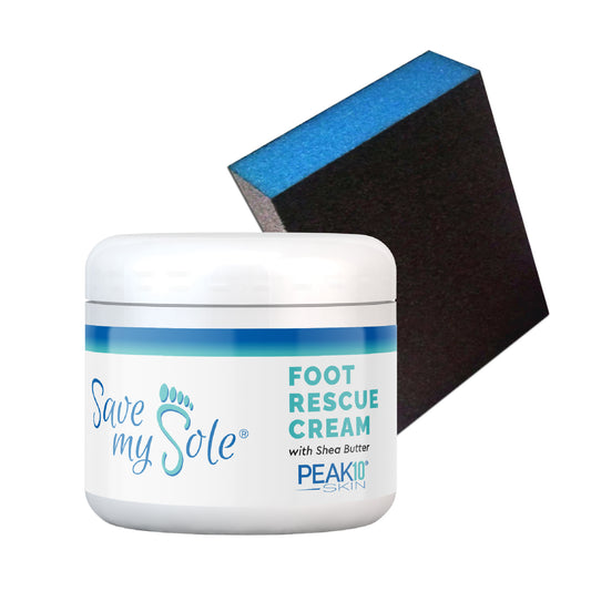 SAVE MY SOLE foot rescue cream 4 oz w/Exfoliating Smoothing Block