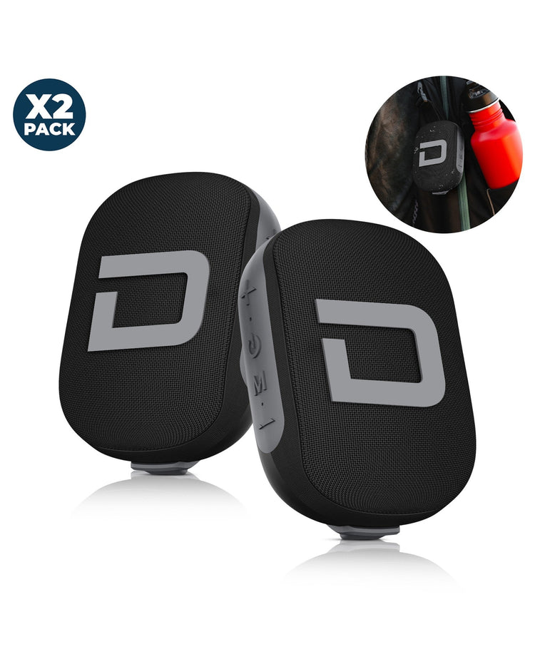 Two black speaker covers with a logo on a white background, labeled as a '2 Pack'.