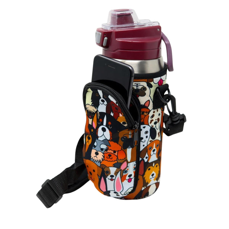 Cross Body Bag Bottle Holder Dog Lover Brew Buddy Neoprene