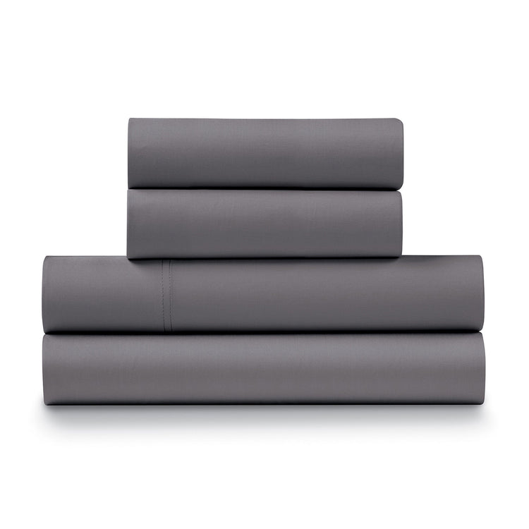 Ella Jayne 500 Thread Count Cotton Sateen 4-Piece Sheet Set - Charcoal