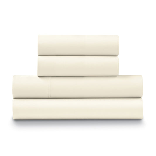Ella Jayne 500 Thread Count Cotton Sateen 4-Piece Sheet Set - Cream