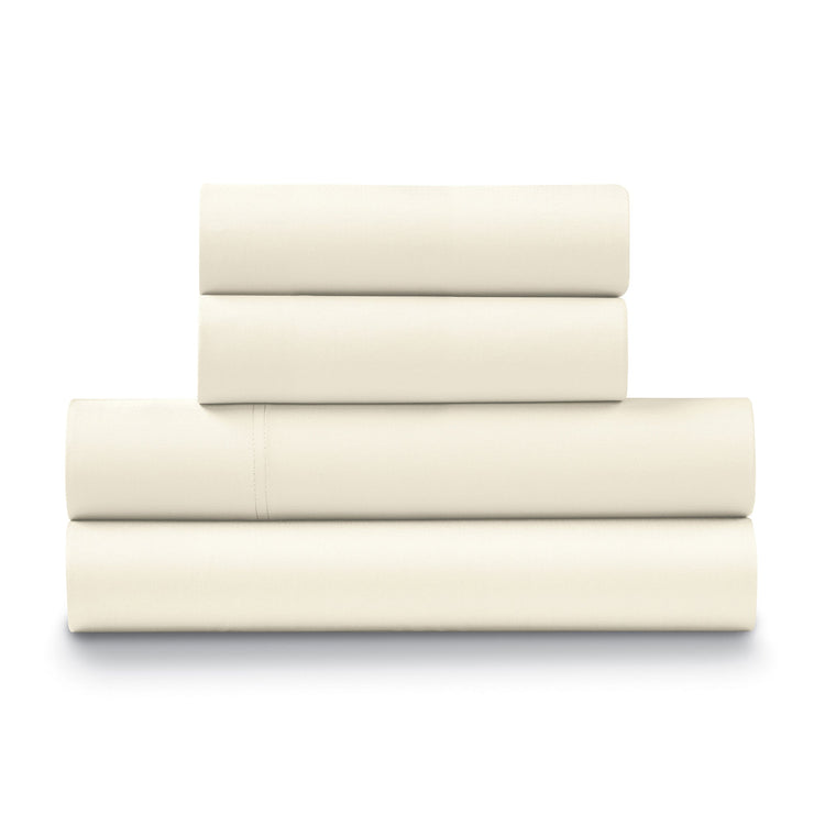 Ella Jayne 500 Thread Count Cotton Sateen 4-Piece Sheet Set - Cream