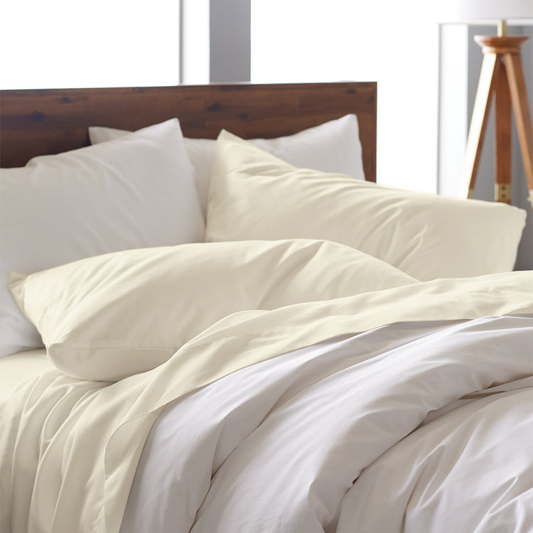 Ella Jayne 500 Thread Count Cotton Sateen 4-Piece Sheet Set - Cream