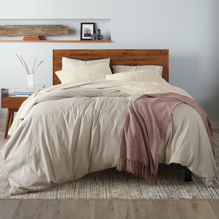 Ella Jayne 500 Thread Count Cotton Sateen 4-Piece Sheet Set - Cream