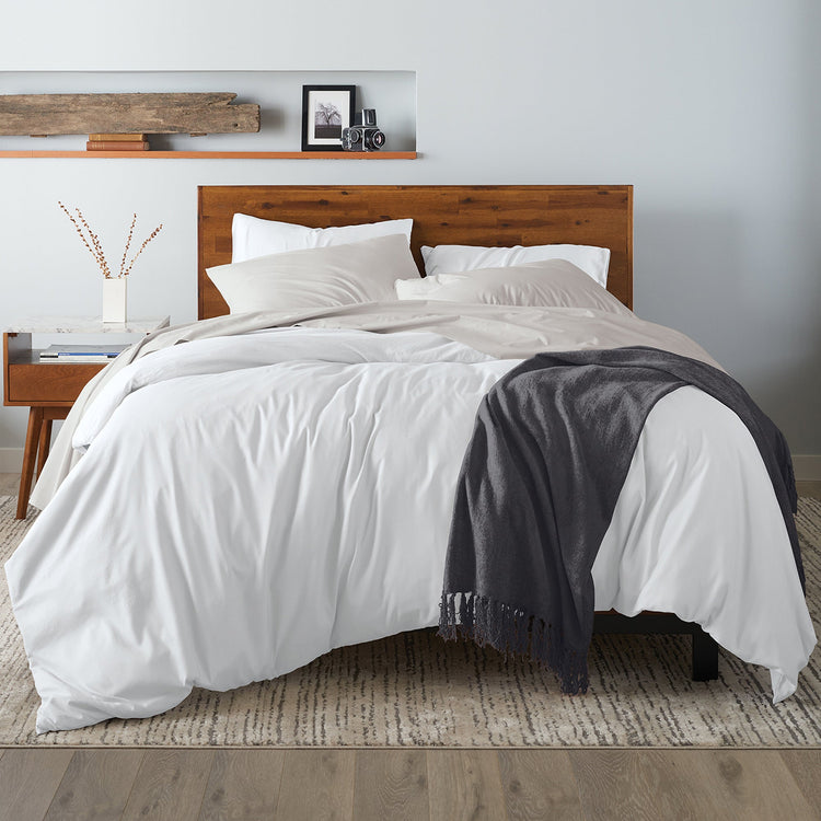 Ella Jayne 500 Thread Count Cotton Sateen 4-Piece Sheet Set - Stone