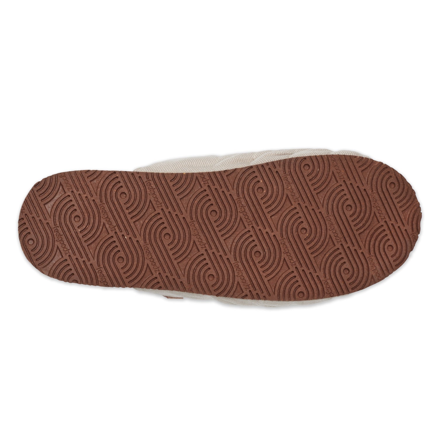 Black shoe sole with brand logo on a white background
