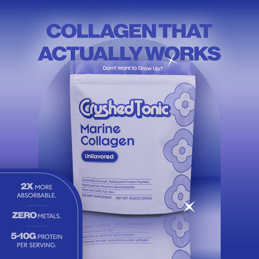 Package of Crushed Tonic Marine Collagen on a white background