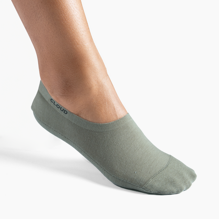 CLOUD ANKLE NO SHOW SOCKS - Khaki - 3Pack