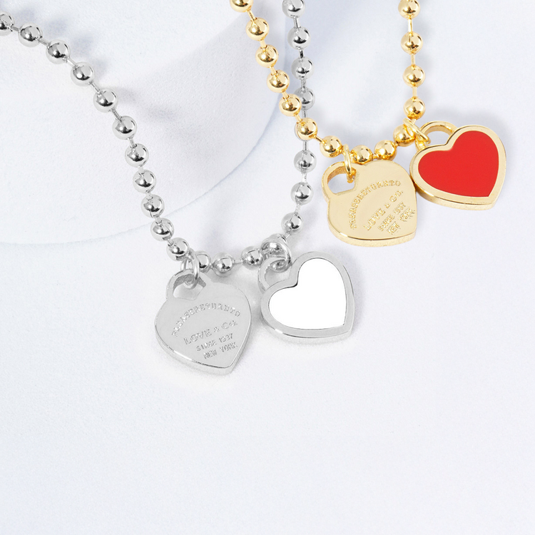 DOUBLE HEARTS ON BALL CHAIN - Buy 1 Get 1