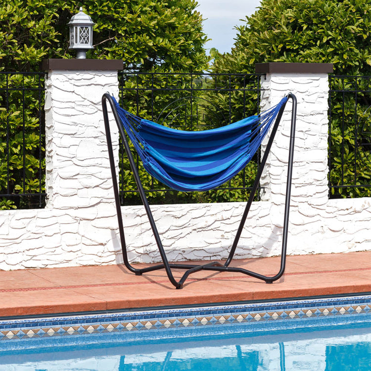 Sunnydaze Hanging Hammock Chair Swing with Sturdy Space-Saving Stand