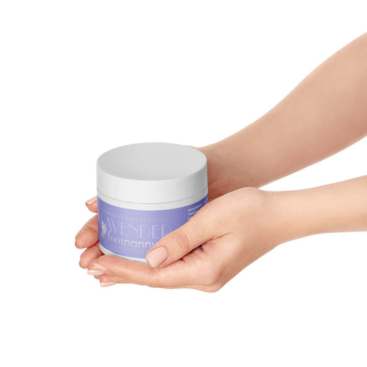 Jar of Lavender Footnanny foot cream on a white background