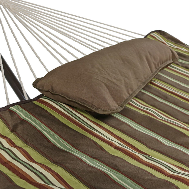 Sunnydaze Rope Hammock with 12-Foot Stand - Pad & Pillow