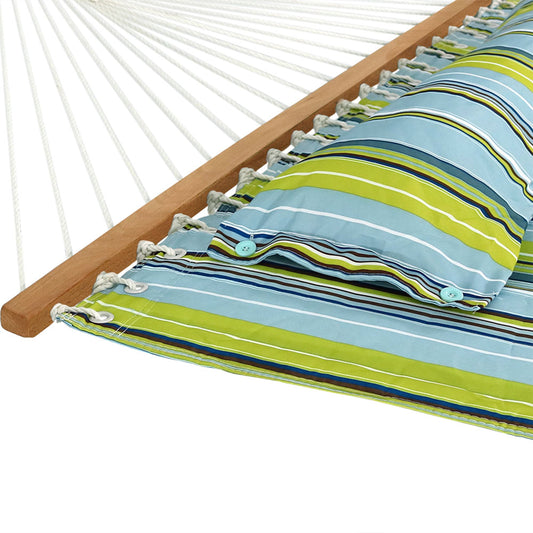 Sunnydaze Quilted Fabric Hammock Bed with Heavy Duty Stand