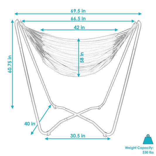 Sunnydaze Hanging Hammock Chair Swing with Space-Saving Stand