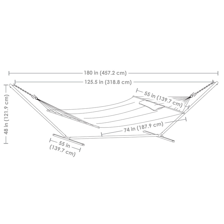 Sunnydaze Quilted Fabric Hammock Bed with Stand