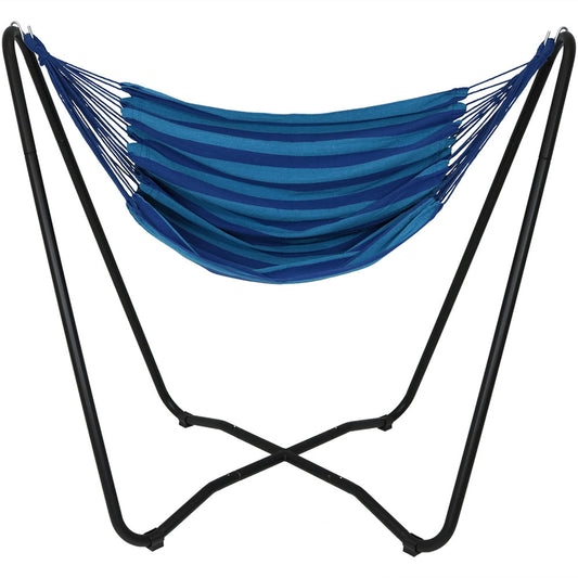 Sunnydaze Hanging Hammock Chair Swing with Sturdy Space-Saving Stand
