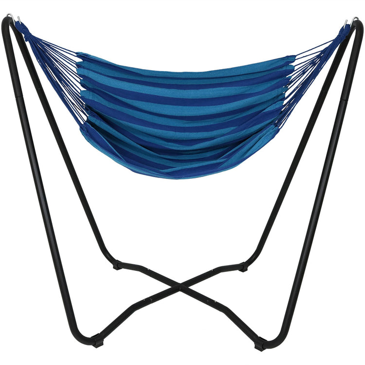 Sunnydaze Hanging Hammock Chair Swing with Sturdy Space-Saving Stand