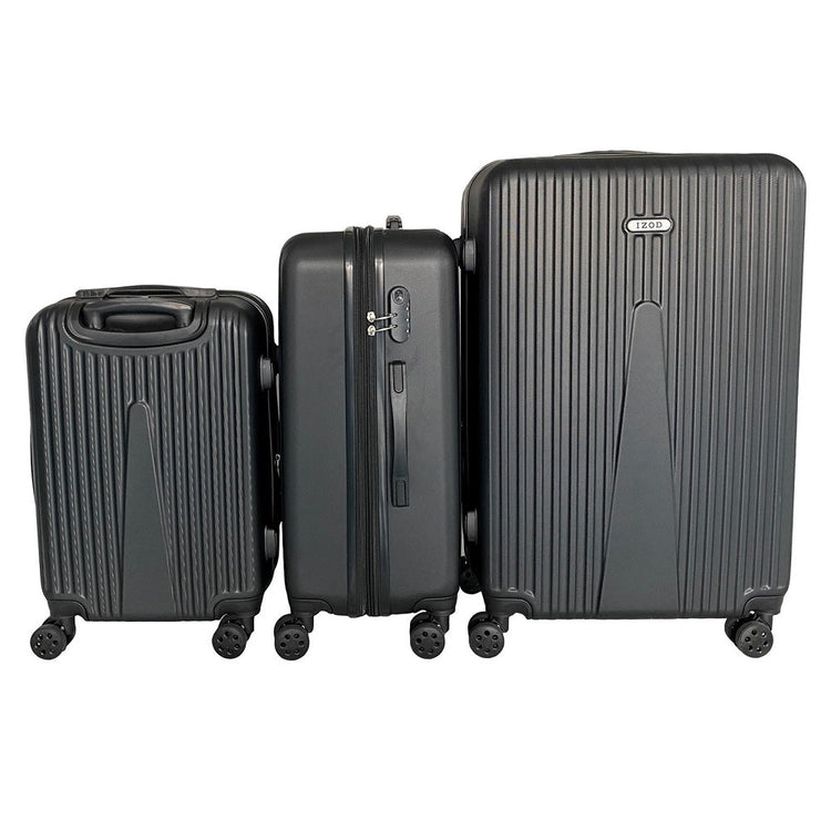 Janisa Expandable ABS Hard shell Lightweight 360 Dual Spinning Wheels Combo Lock 28", 24", 20" 3 Piece Luggage Set