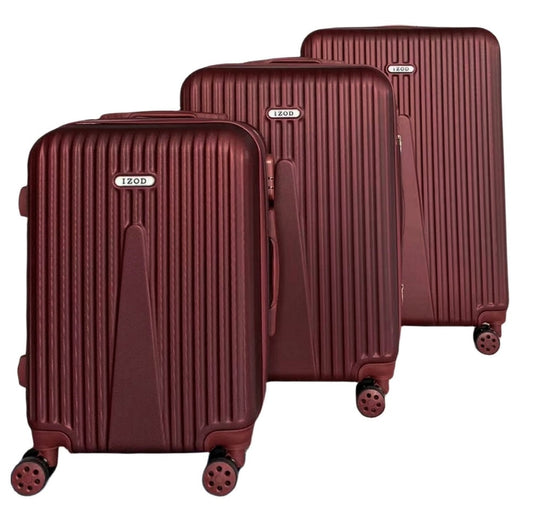 Janisa Expandable ABS Hard shell Lightweight 360 Dual Spinning Wheels Combo Lock 28", 24", 20" 3 Piece Luggage Set