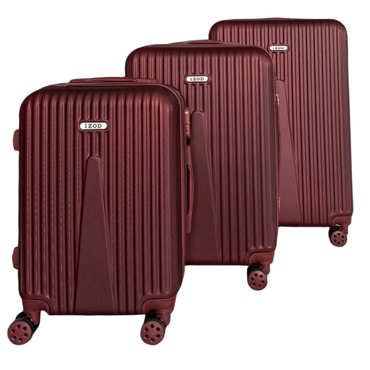 Janisa Expandable ABS Hard shell Lightweight 360 Dual Spinning Wheels Combo Lock 28", 24", 20" 3 Piece Luggage Set