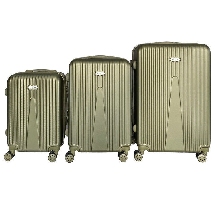 Janisa Expandable ABS Hard shell Lightweight 360 Dual Spinning Wheels Combo Lock 28", 24", 20" 3 Piece Luggage Set