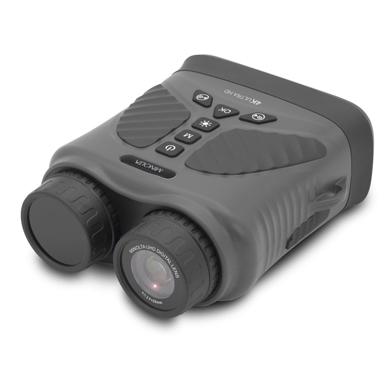 Black thermal imaging binoculars on a white background