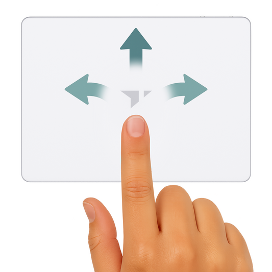 White electronic device with a logo on a white background