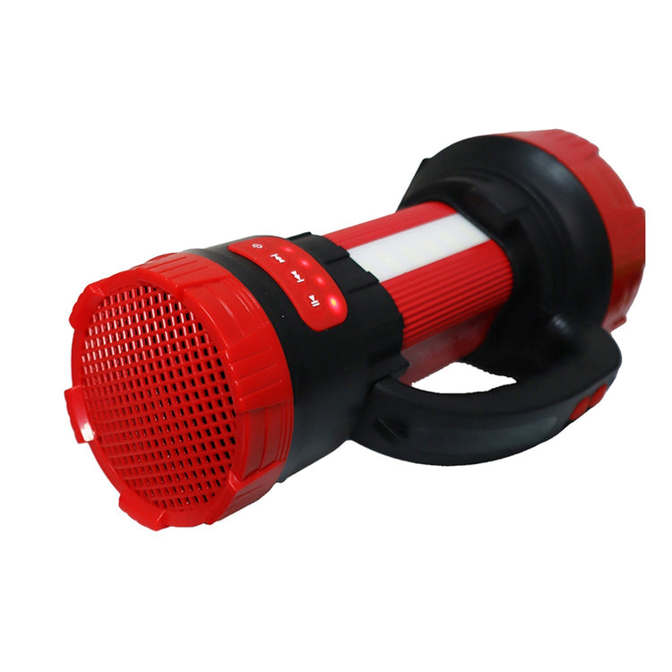 Red and black flashlight on a white background