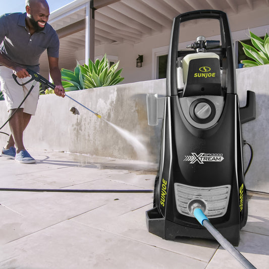 Sun Joe pressure washer with accessories on a white background
