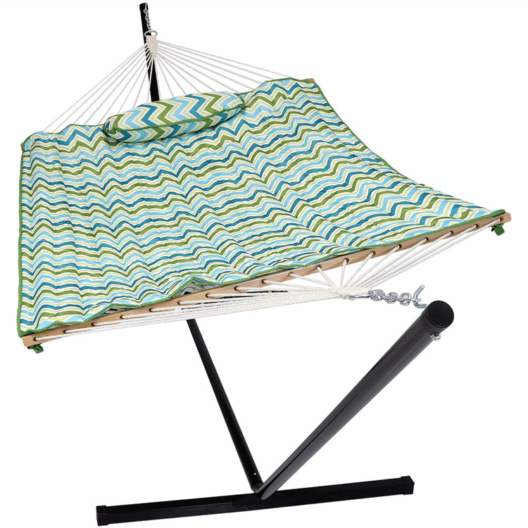 Sunnydaze Rope Hammock Combo with Stand - Pad and Pillow