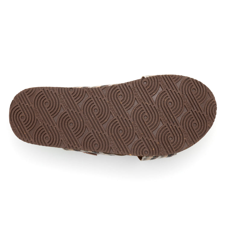 Brown shoe sole with wavy pattern on a white background