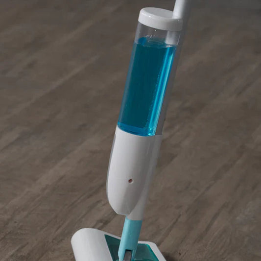 Mop with a blue handle on a white background