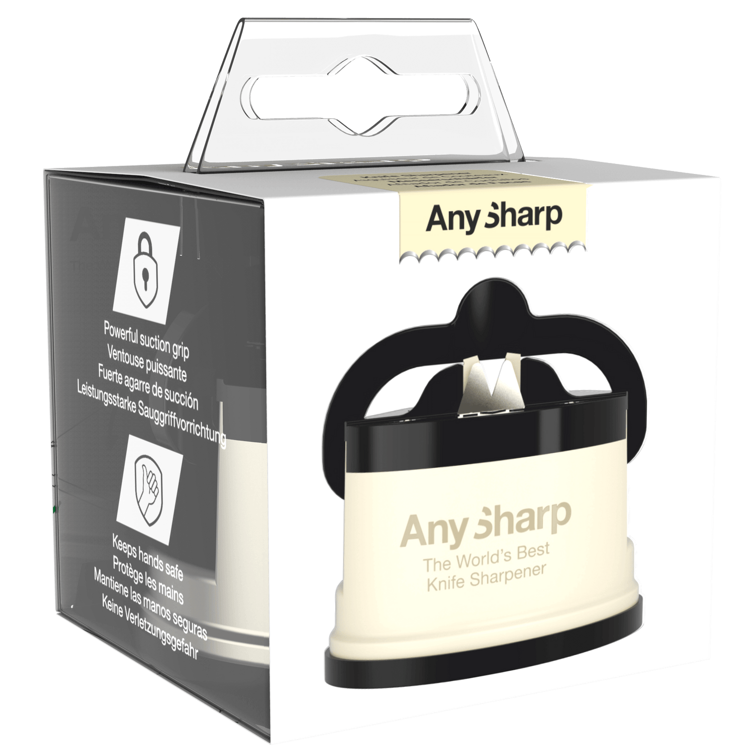 Any Sharp knife sharpener in packaging with visible branding