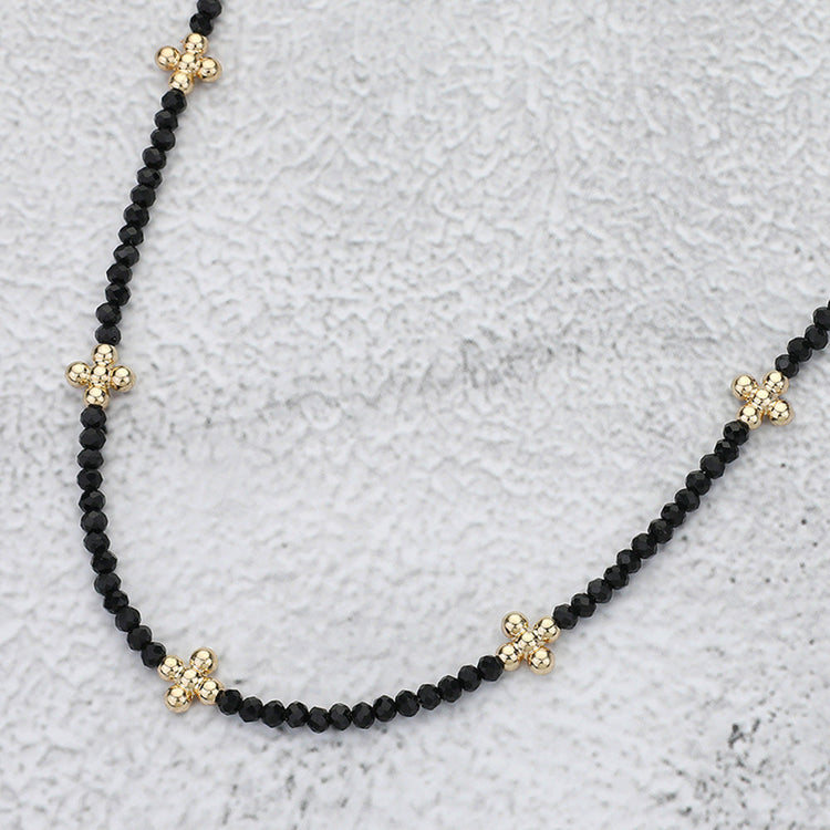 Crystal Bead Necklace-Jet
