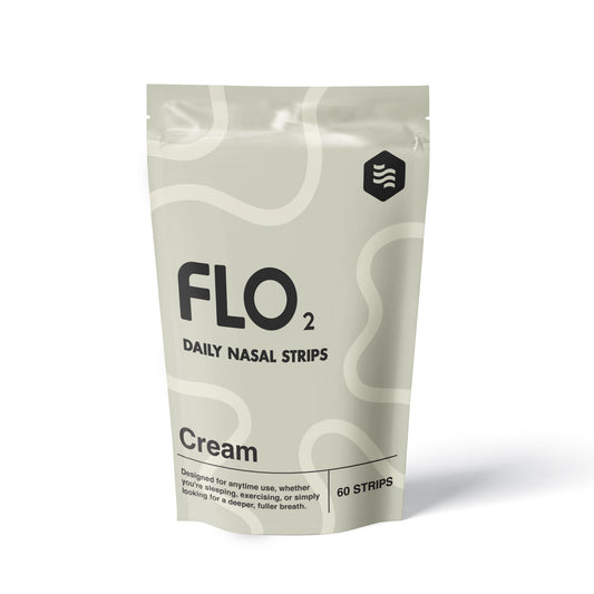 Packaging of FLO2 Daily Nasal Strips Cream on a white background