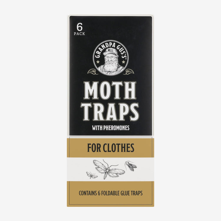 Box of Grandpa Gus's moth traps with pheromones on a white background