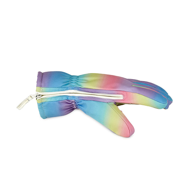 Multicolored bandeau top with a zipper on a white background