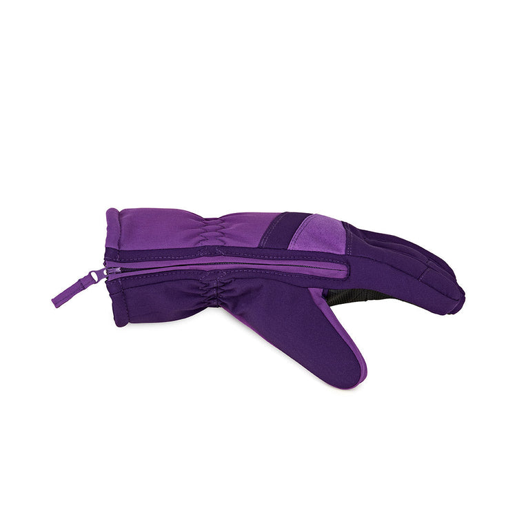Purple dog coat with a zipper on a white background