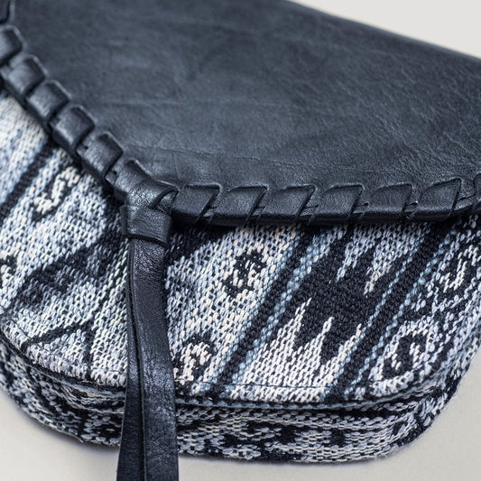 Side shot of Kilim Belt Bag in Black