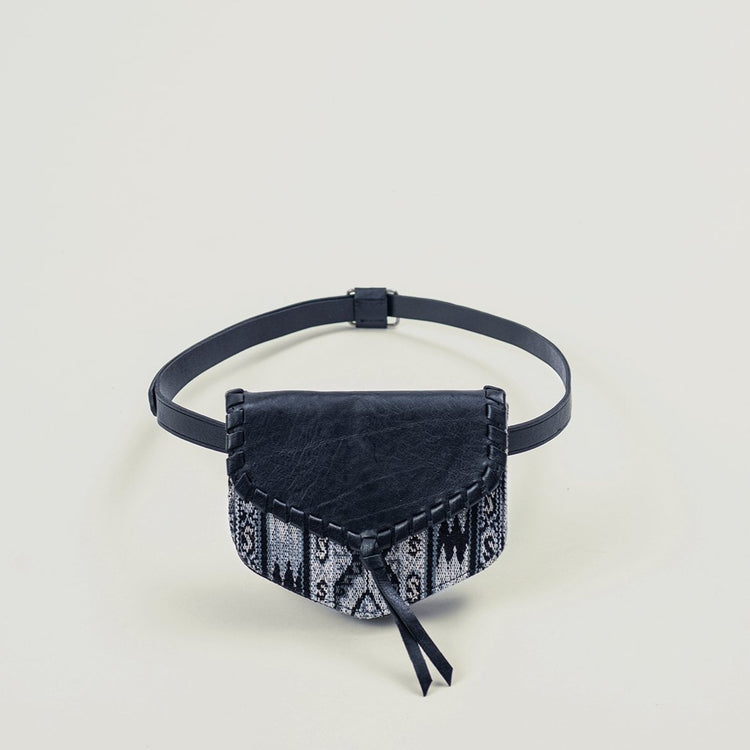 Front shot of Kilim Belt Bag in Black