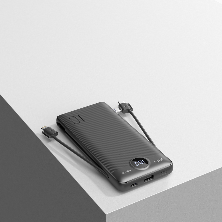 GO HUB 3-in-1 Portable Power Bank with Wall Plug by STATIK